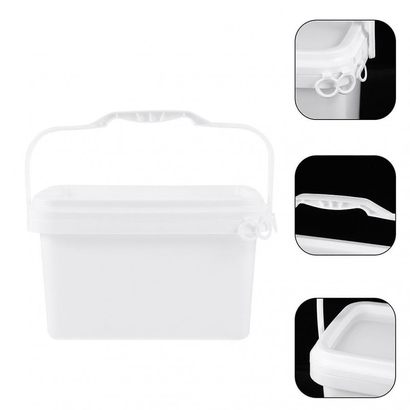 Painting Bucket Paints Container with Cover and Handle Painting Varnish Storage Bucket White