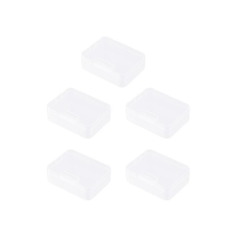 5pcs Storage Box Small Lightweight Portable Plastic Transparent Storage Box Stationery Box Packaging Box
