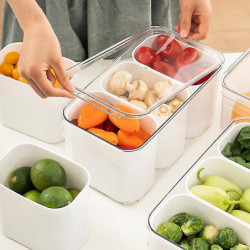 Multi-cells Storage Box With Sealed Lid 3 Inner Bins Portable Desktop Sundries Food Snack Organizer Multi-cells Storage Box With Sealed Lid 3 Inner Bins Portable Desktop Sundries Food Snack Organizer