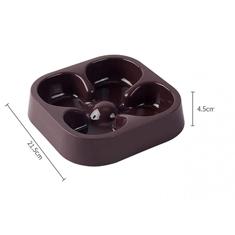 1 pcs Pet Feeder Bowl, Prevent Choking Slow Feeding Dog/Cat Bowl(Brown)