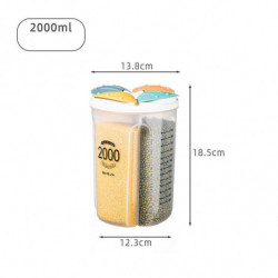 Cereals in transparent sealed jars with lids, beans in food grade plastic storage jars2000ml) Cereals in transparent sealed jars with lids, beans in food grade plastic storage jars2000ml)