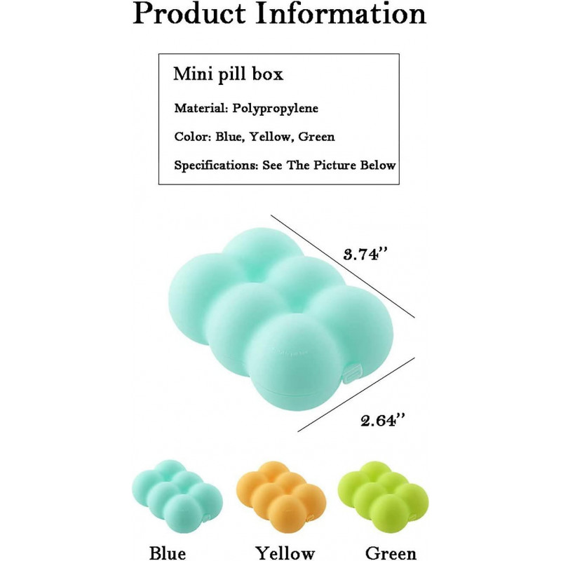 3 Piece Portable Travel Medication Planning Containers (Random Colors)