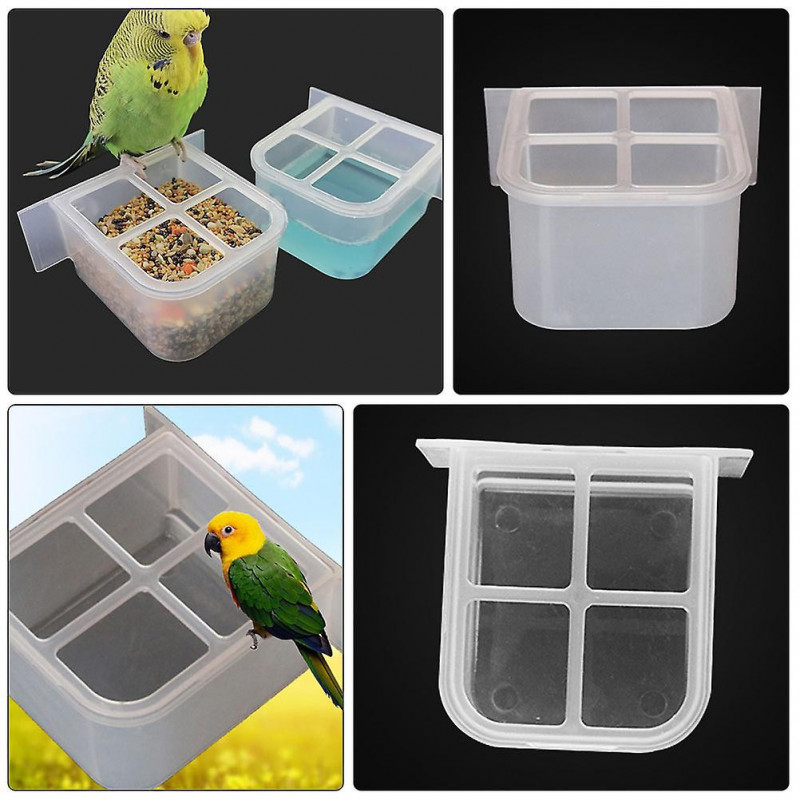 Bird Feeder Bird Cage Food Box Parrot Food Holder Hanging Food Container Bird Cage Feeder