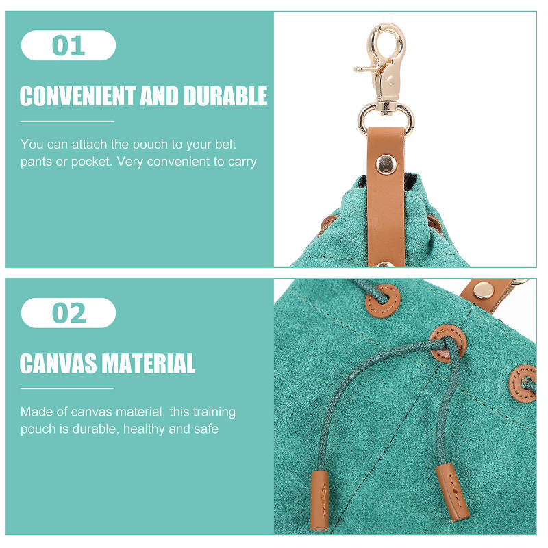 Portable Treat Pouch Canvas Treat Holder Wear-resistant Snack Bag Pet Food Bag