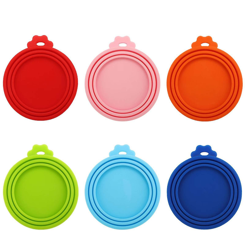 Pack Of 6 Silicone Lids For Can, Food Silicone Lid For Cat Dog Food Can, Silicone Cover For Pet Food Cans