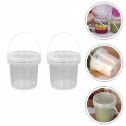 2pcs seau de stockage rond seau alimentaire portable seau de stockage de crème glacée seau avec poignée 2pcs seau de stockage rond seau alimentaire portable seau de stockage de crème glacée seau avec poignée