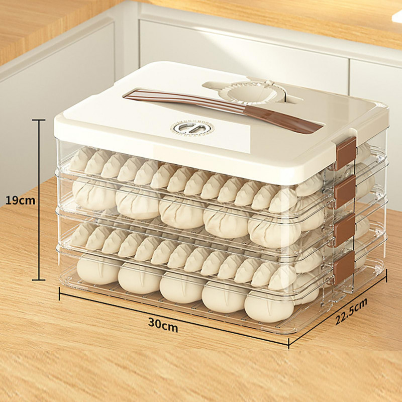 Dumpling Storage Box Large Capacity Multi Layer Transparent Plastic Airtight Food Container Kitchen Supplies