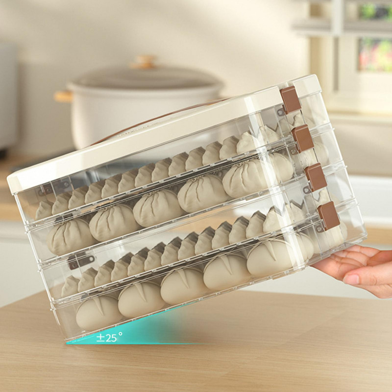 Dumpling Storage Box Large Capacity Multi Layer Transparent Plastic Airtight Food Container Kitchen Supplies