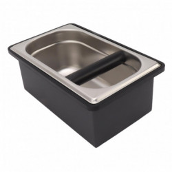 Coffee Knock Box Rubber Coffee Box With Removable Stainless Steel Ground Container For Cafe Bar Coffee Knock Box Rubber Coffee Box With Removable Stainless Steel Ground Container For Cafe Bar