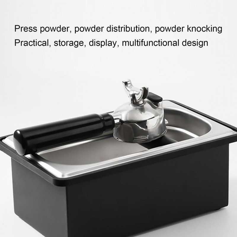 Coffee Knock Box Rubber Coffee Box With Removable Stainless Steel Ground Container For Cafe Bar
