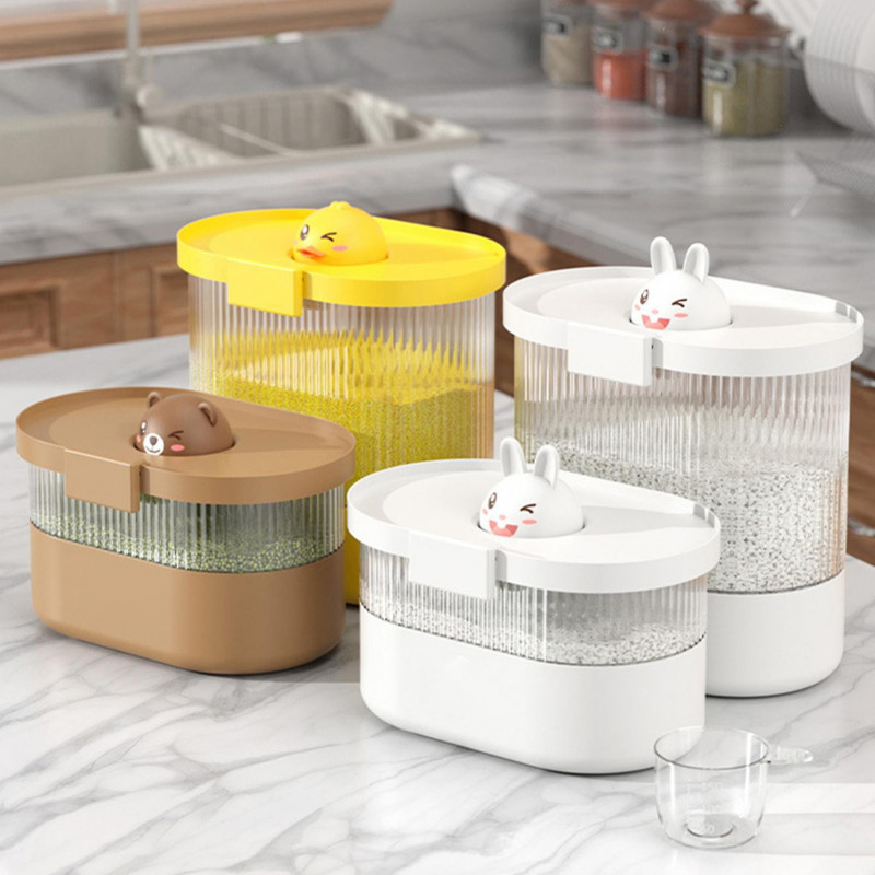 Rice Bucket Damp Proof Sealing Thickened Pp Pet Grain Storage Tank For Home Flour Dog Food