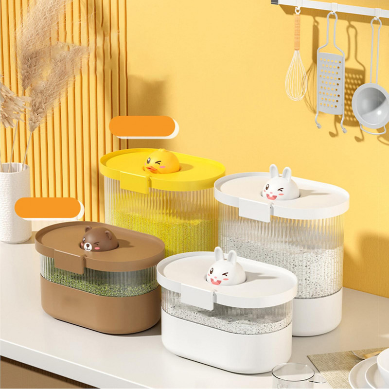 Rice Bucket Damp Proof Sealing Thickened Pp Pet Grain Storage Tank For Home Flour Dog Food