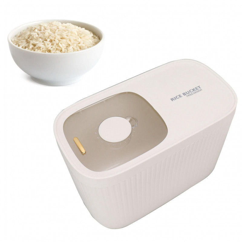 Plastic Rice Bucket Bpa Free Airtight Transparent Cover Rice Container For Flour Bean