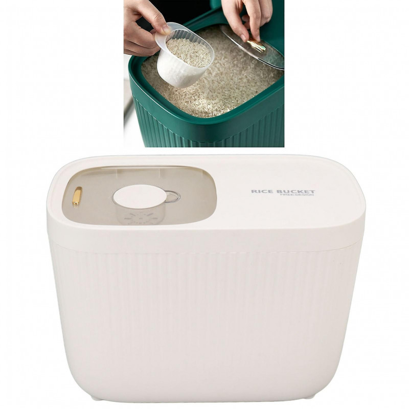 Plastic Rice Bucket Bpa Free Airtight Transparent Cover Rice Container For Flour Bean
