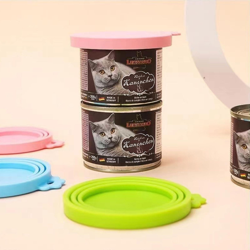 4 Pcs Pet Food Can Lids, Silicone Lids, Cat Food Tin Cover, 3 In 1 Universal Can Lid For Dogs Cats