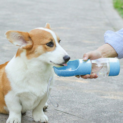 Pet Food Water Bottle Multifunctional Portable Pet Water Bottle with Food Container for Walking Hiking Travel [...]