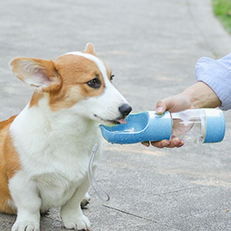 Pet Food Water Bottle Multifunctional Portable Pet Water Bottle with Food Container for Walking Hiking Travel [...]