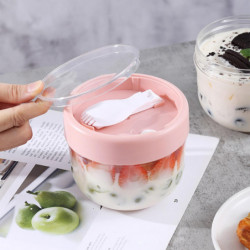 Contenants d’avoine de nuit avec couvercles et cuillères, pots de yogourt portables Tasses à dessert de grande [...]