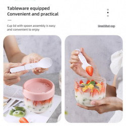 Contenants d’avoine de nuit avec couvercles et cuillères, pots de yogourt portables Tasses à dessert de grande [...]