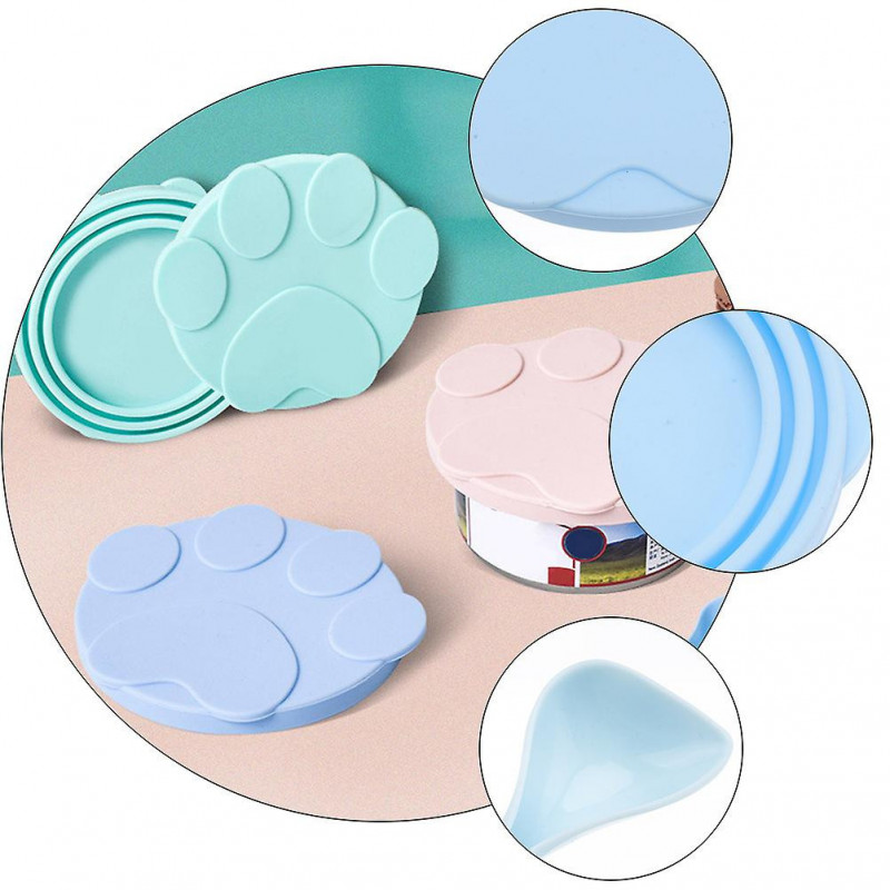 2pcs Durable Food Can Covers Silicone Pet Food Can Dust-proof Cover Pads