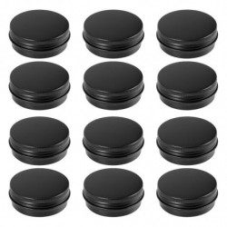 12pcs 1oz Noir Aluminium Tin Jars Rond Vis Couvercle Conteneurs Vides Métal Boîtes de Stockage Pour Organizin Cy - B 12pcs 1oz Noir Aluminium Tin Jars Rond Vis Couvercle Conteneurs Vides Métal Boîtes de Stockage Pour Organizin Cy - B