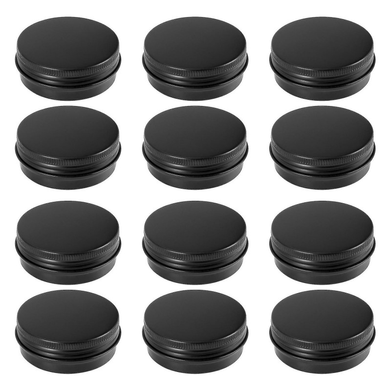 12pcs 1oz Noir Aluminium Tin Jars Rond Vis Couvercle Conteneurs Vides Métal Boîtes de Stockage Pour Organizin Cy - B 12pcs 1oz Noir Aluminium Tin Jars Rond Vis Couvercle Conteneurs Vides Métal Boîtes de Stockage Pour Organizin Cy - B