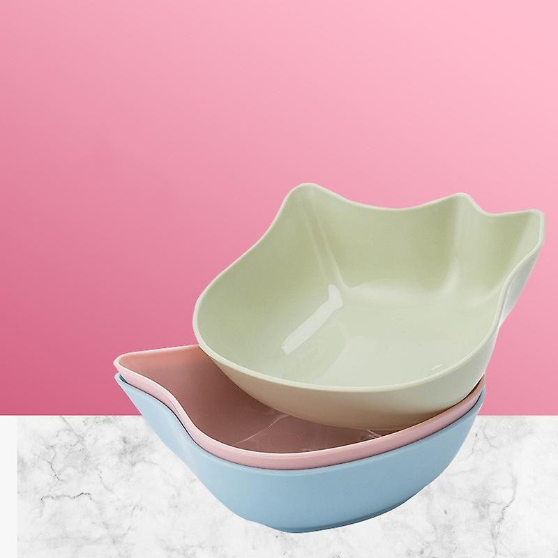 Plastic Pet Feeding Bowls Dog Food Containers 3 Pieces (Blue+Pink+Green) (4-D-W)