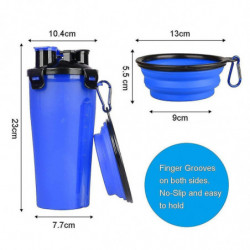 Dog Water Bottle Dog Bowls For Traveling Pet Food Container 2-in-1 With Collapsible Dog Bowls Dog Water Bottle Dog Bowls For Traveling Pet Food Container 2-in-1 With Collapsible Dog Bowls