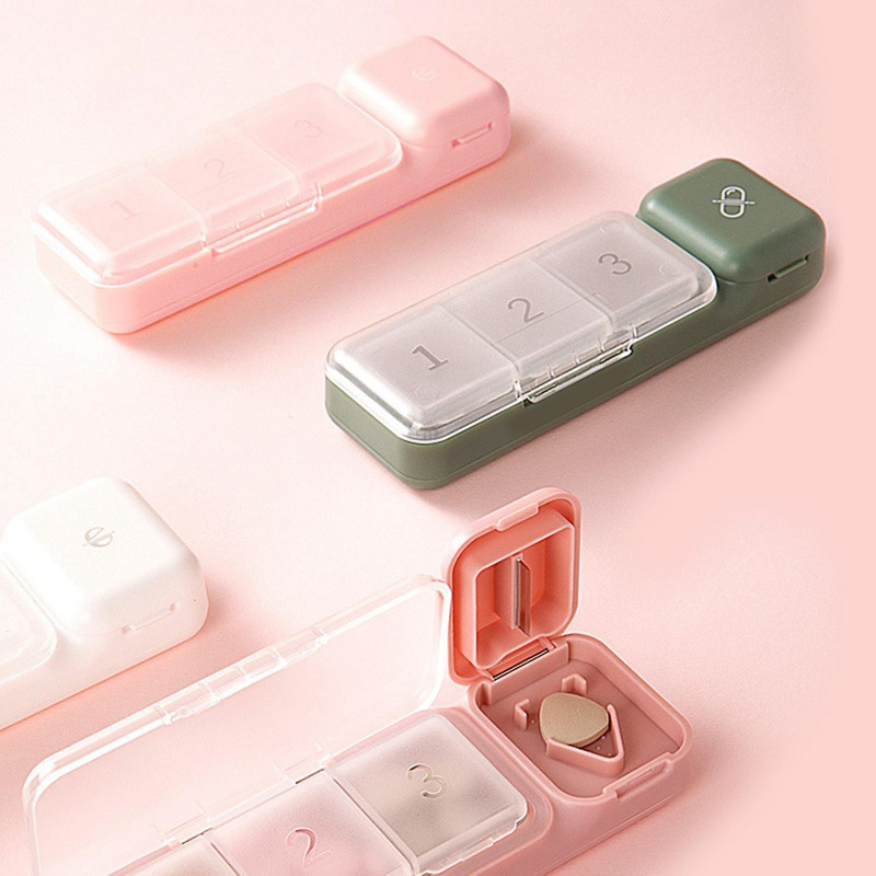 Emergency Medicine Storage Boxes Pocket Tablet Container With Cutter Double Seal