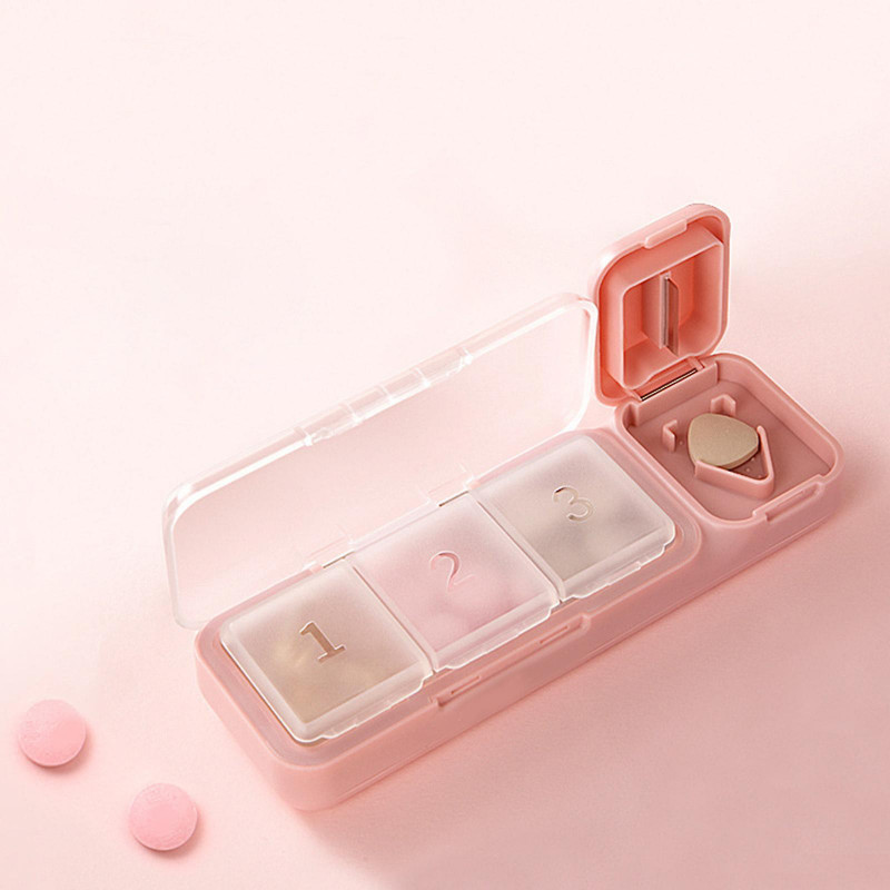 Emergency Medicine Storage Boxes Pocket Tablet Container With Cutter Double Seal