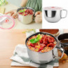 Stainless Steel Noodle Bowl With Lid Handle Leak-proof Food Container Rice Soup Bowls Durable For Office Home
