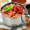 Stainless Steel Noodle Bowl With Lid Handle Leak-proof Food Container Rice Soup Bowls Durable For Office Home