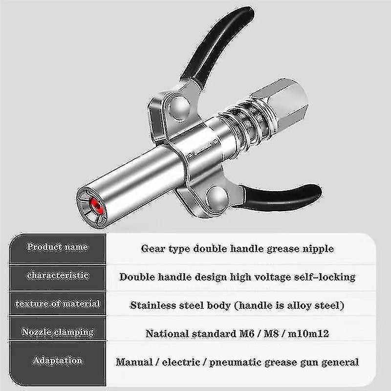 Coupleur de graisse No 30cm Engrenage de tuyau Buse de graisse à dégagement rapide robuste Coupleur de graisse [...]