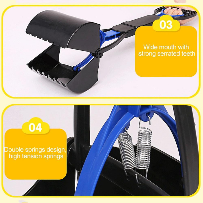 Pet Dog Long Handle Pet Pooper Scooper Dog Cat Waste Picker Jaw Poop Scoop Pick Up Clean Waste