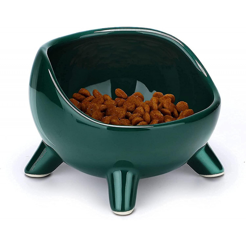 Cat Bowl Ceramic Raised Bowl For Cat/puppy, Angled Orthopedic Bowl For Adult Cat/kitten For Food 1pc Cy