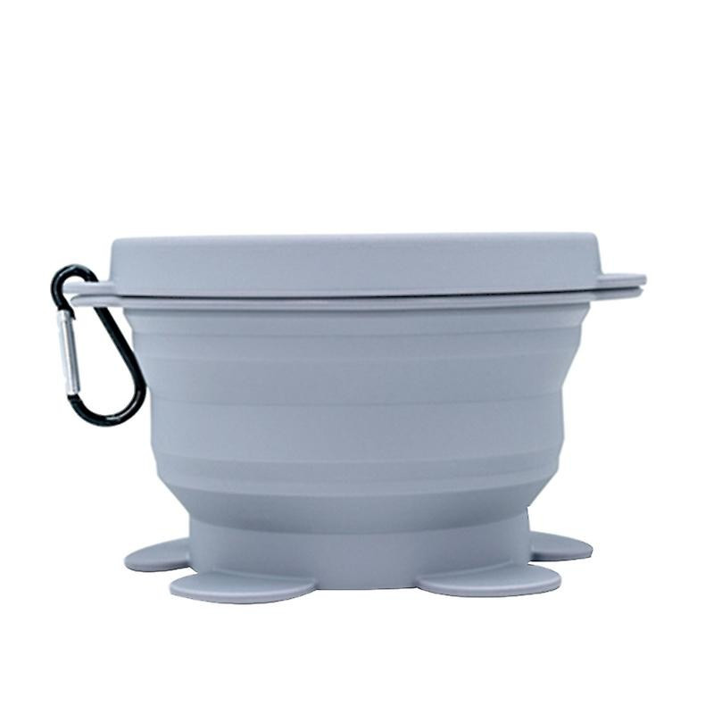Silicone Portable Folding Travel Dogs Bowls With Carabiner Feeding Container