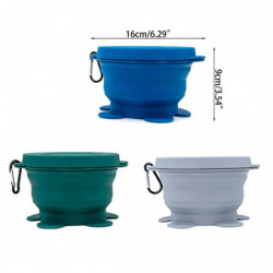 Silicone Portable Folding Travel Dogs Bowls With Carabiner Feeding Container Silicone Portable Folding Travel Dogs Bowls With Carabiner Feeding Container
