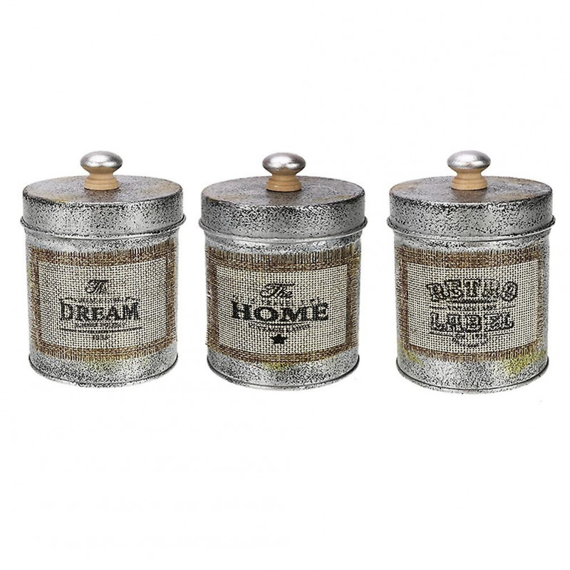 Rétro Metal Storage Jar Organizer Desktop Sundries Box Kitchen Tableware Nuts Snack Storage Jar Sho