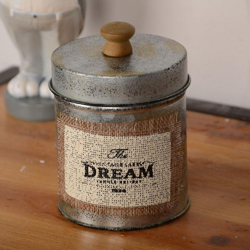 Rétro Metal Storage Jar Organizer Desktop Sundries Box Kitchen Tableware Nuts Snack Storage Jar Sho