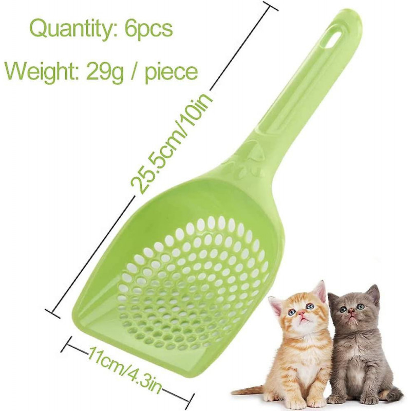 6pcs Cat Litter Scoop Plastic Litter Pet Shovel Cat Dog Sand Sifter Poop Sieve Cleaning Tool
