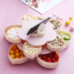 Flower-Shaped Fruit Plate Classification Storage Plastic Nut Biscuits Sweets Food Storage Case for H Flower-Shaped Fruit Plate Classification Storage Plastic Nut Biscuits Sweets Food Storage Case for H