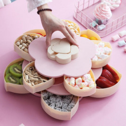 Flower-Shaped Fruit Plate Classification Storage Plastic Nut Biscuits Sweets Food Storage Case for H Flower-Shaped Fruit Plate Classification Storage Plastic Nut Biscuits Sweets Food Storage Case for H
