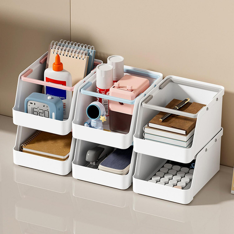Storage Box with Handle High-Capacity Large Opening Stationery Cosmetics Fruit Toy Seasoning Desktop Storage Box with Handle High-Capacity Large Opening Stationery Cosmetics Fruit Toy Seasoning Desktop