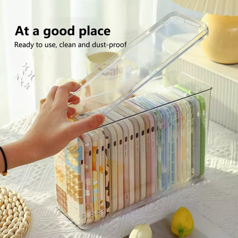 Boîte De Rangement Grande Capacité Transparent De Bureau Téléphone Mobile Téléphone Cas Conteneur Fournitures Ménagères Boîte De Rangement Grande Capacité Transparent De Bureau Téléphone Mobile Téléphone Cas Conteneur Fournitures Ménagères