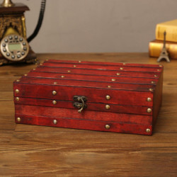 Storage Box Lock Clasp Dust-Proof Wooden Stuff Documents Container Home Decor Storage Box Lock Clasp Dust-Proof Wooden Stuff Documents Container Home Decor