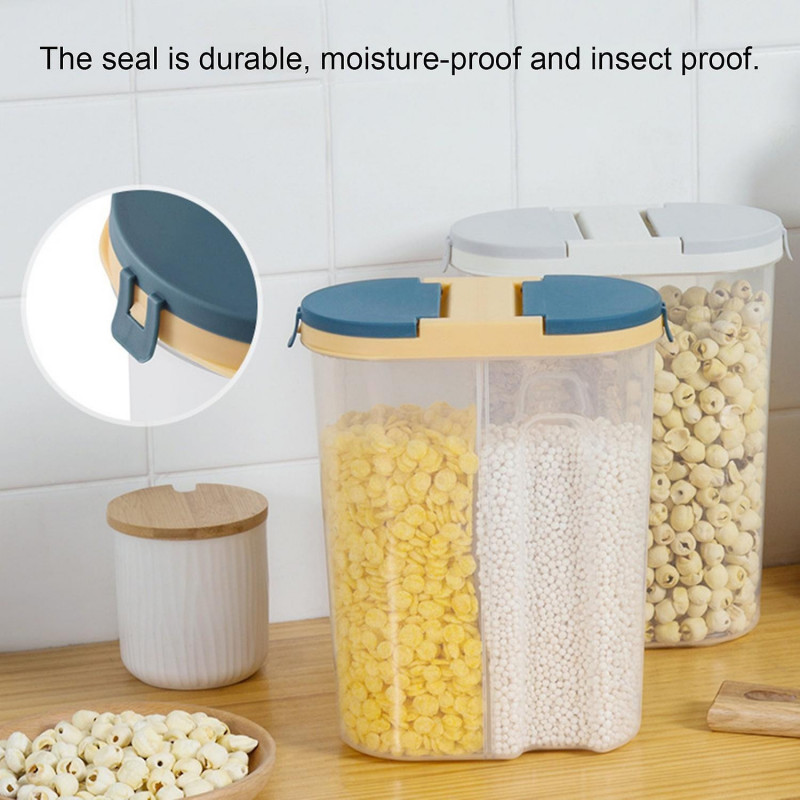 Large Capacity Food Canister Space-saving PP Durable Cereal Grain Storage Jar Kitchen Tools