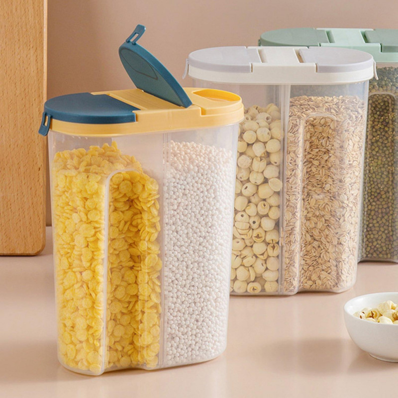 Large Capacity Food Canister Space-saving PP Durable Cereal Grain Storage Jar Kitchen Tools