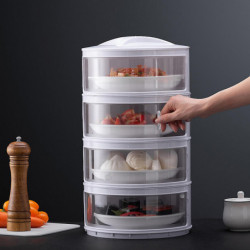 Wharick Kitchen Stackable Insulation Dust Proof Food Leftover Container with Lid Cover Wharick Kitchen Stackable Insulation Dust Proof Food Leftover Container with Lid Cover