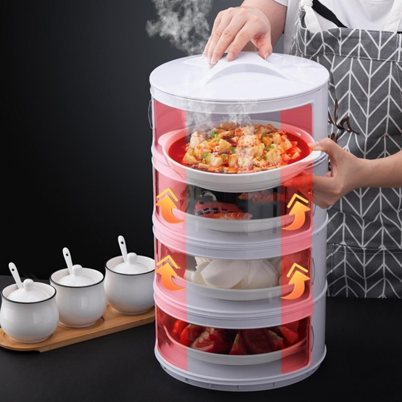Wharick Kitchen Stackable Insulation Dust Proof Food Leftover Container with Lid Cover Wharick Kitchen Stackable Insulation Dust Proof Food Leftover Container with Lid Cover