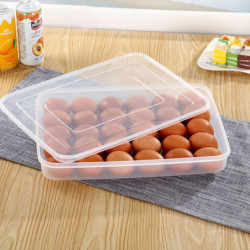 Egg Container Lidded Refillable Monolayer Large Capacity Transparent Plastic Egg Box Kitchen Supplie Egg Container Lidded Refillable Monolayer Large Capacity Transparent Plastic Egg Box Kitchen Supplie